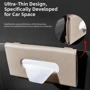 Kožna kutija za maramice u automobilu, viseći dizajn za vizir za sunce, mogućnost prilagodbe, opća upotreba, 1 godina trajanja