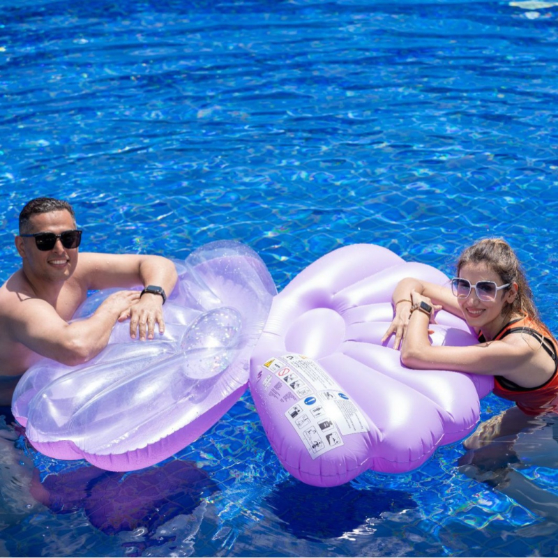 Naduvani plutajući ležaj za bazen u obliku biserne školjke, ekološki PVC | Lanxiao