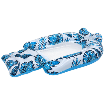 PVC ležaljka za bazen u obliku lista, napuhavajuća, s jastukom i mrežom – za jednu osobu