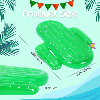 Kaktus oblik plivajući krevet za odrasle — vanjski bazen, zabava na plaži, rekvizit za fotografije
