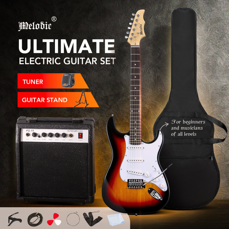MELODIC ST Σετ ηλεκτρικής κιθάρας με πάνελ Paulownia, ταστιέρα Rosewood, ενεργό pickup, βαθμός 22