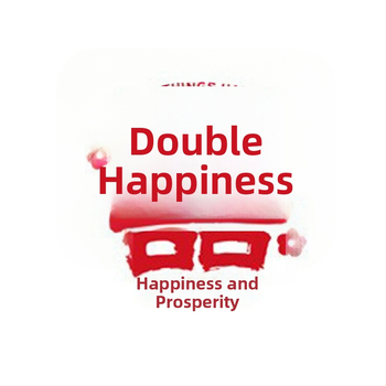 Set svadobných okenných nálepiek – Xiaolu Happy Words, plastové, bez importu