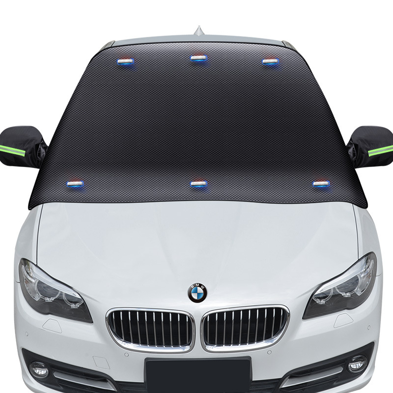 Acoperire pentru zăpadă a mașinii, material PVC, montaj cu clipsuri, 720 g, construcție îngroșată