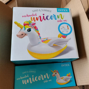 INTEX Rainbow Unicorn Saltea Plutitoare pentru Jocuri în Apă – Material PVC, Pentru Adulți