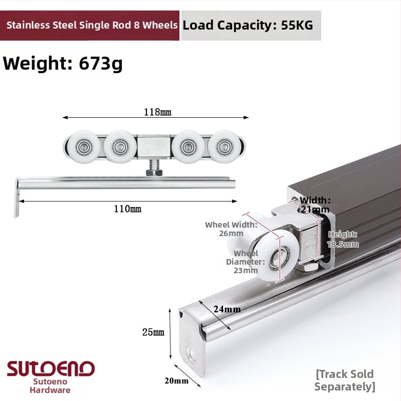 Τροχός οδηγού συρόμενης πόρτας – Νάιλον/Ατσάλι/Κράμα, Ø45mm εξωτερική διάμετρος, διάμετρος άξονας 13mm, ακτίνα αυλακιού για σχοινί 10mm, μέγιστο φορτίο 100kg