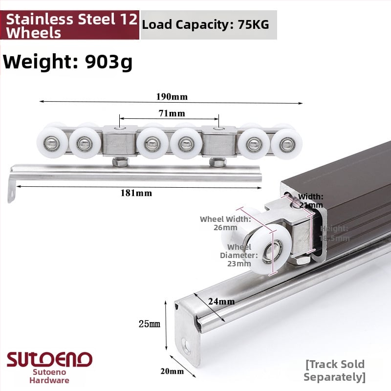 Τροχός οδηγού συρόμενης πόρτας – Νάιλον/Ατσάλι/Κράμα, Ø45mm εξωτερική διάμετρος, διάμετρος άξονας 13mm, ακτίνα αυλακιού για σχοινί 10mm, μέγιστο φορτίο 100kg