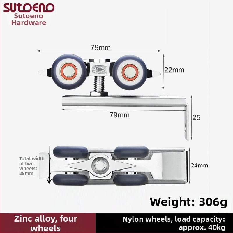 Τροχός οδηγού συρόμενης πόρτας – Νάιλον/Ατσάλι/Κράμα, Ø45mm εξωτερική διάμετρος, διάμετρος άξονας 13mm, ακτίνα αυλακιού για σχοινί 10mm, μέγιστο φορτίο 100kg