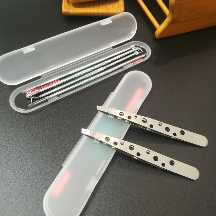 Клип за вежди, неръждаема стомана 430, дизайн с девет отвора, антихлъзгащ, удебелен клип с прав ъгъл