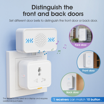 Έξυπνο ασύρματο κουδούνι πόρτας, αυτοπαραγόμενη ισχύς, 220V τροφοδοσία, ήχος 58 καμπανών, οικιακή χρήση