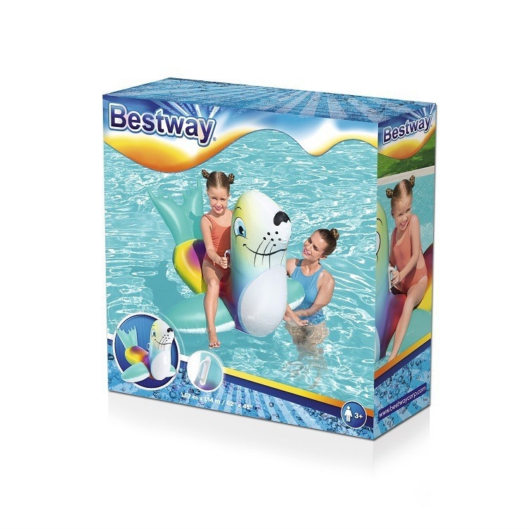Bestway 41479 Dječja nafukljiva pluta za bazen u obliku seal, 1.57 x 1.14 m