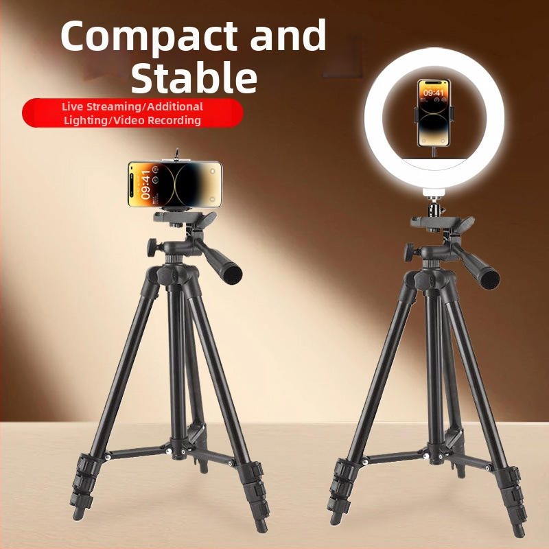 DOFEN statív na mobilný telefón pre živé vysielanie — stolný, 3-článkový, priemer rúry 15 mm, výška 1,1 m, nosnosť 2 kg