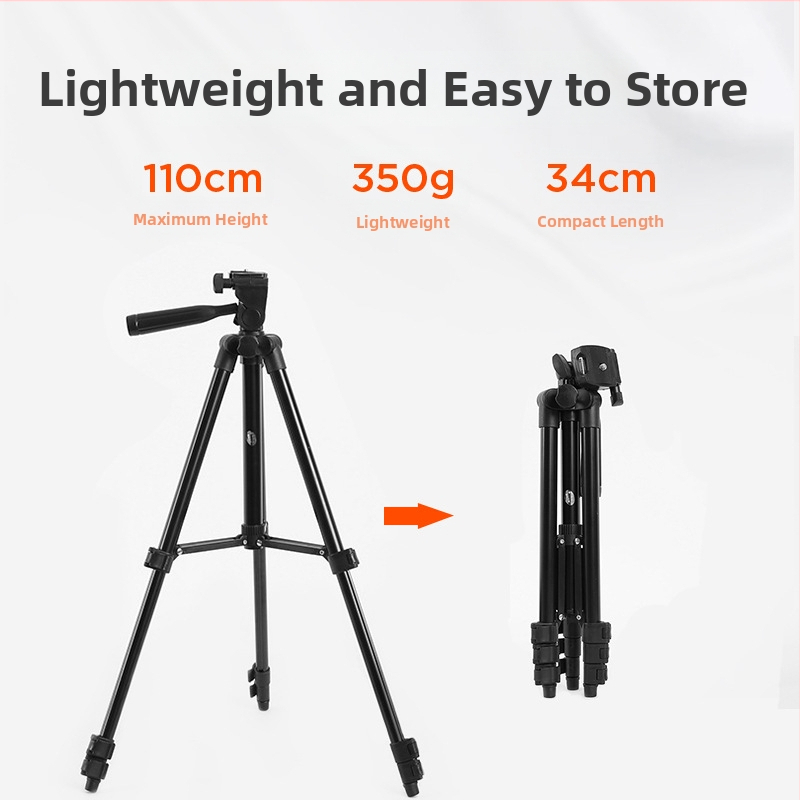 DOFEN statív na mobilný telefón pre živé vysielanie — stolný, 3-článkový, priemer rúry 15 mm, výška 1,1 m, nosnosť 2 kg