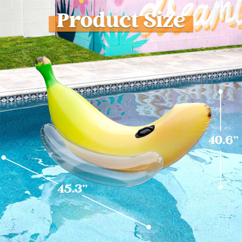 WHF Nafukljiva banana plutač — PVC, za odrasle i djecu, vodene igračke