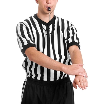 Férfi játékvezetői ing, PVC anyag, csíkos minta, személyre szabott feldolgozás