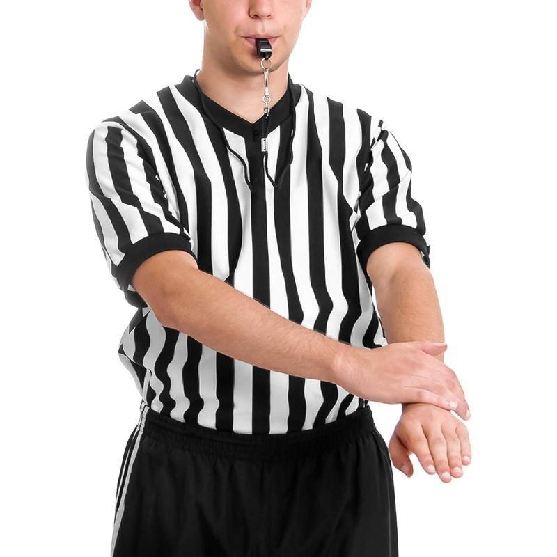 Férfi játékvezetői ing, PVC anyag, csíkos minta, személyre szabott feldolgozás
