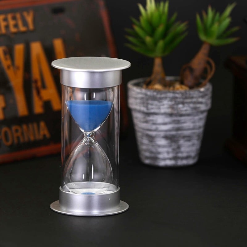 Homokóra időmérő 10/30/20/60 perc beállításokkal, boroszilikát üveg, modern minimalistikus függő dekoráció, Funny Leaves