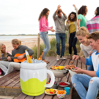 Juyi PVC felfújható sörös pohár és jégvödör – hordozható kültéri jégbár strandra, piknikre és kempingezéshez