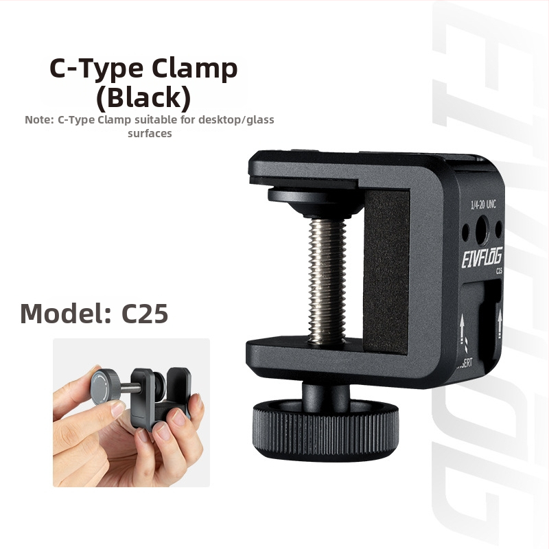 Fotografický stojan z hliníkovej zliatiny, 2-sekčný dizajn, nosnosť 1–3 kg, pracovná výška 50 mm, hmotnosť 105 g, značka Eivf log