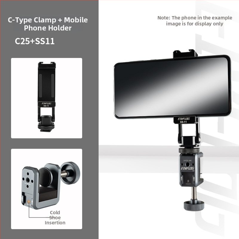 Fotografický stojan z hliníkovej zliatiny, 2-sekčný dizajn, nosnosť 1–3 kg, pracovná výška 50 mm, hmotnosť 105 g, značka Eivf log