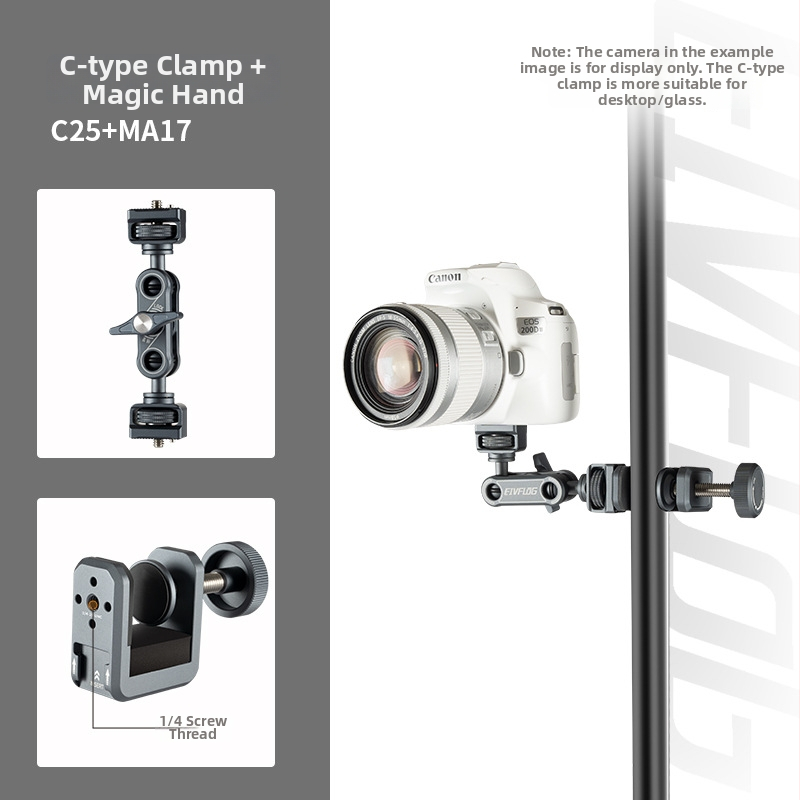 Fotografický stojan z hliníkovej zliatiny, 2-sekčný dizajn, nosnosť 1–3 kg, pracovná výška 50 mm, hmotnosť 105 g, značka Eivf log