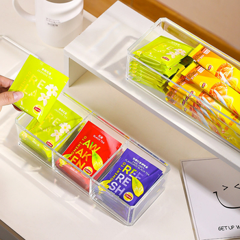 Asztali tároló doboz – PET anyag, porvédett, fedél nélküli, modern minimalista stílus, íróasztal rendező