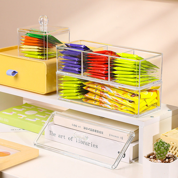 Asztali tároló doboz – PET anyag, porvédett, fedél nélküli, modern minimalista stílus, íróasztal rendező