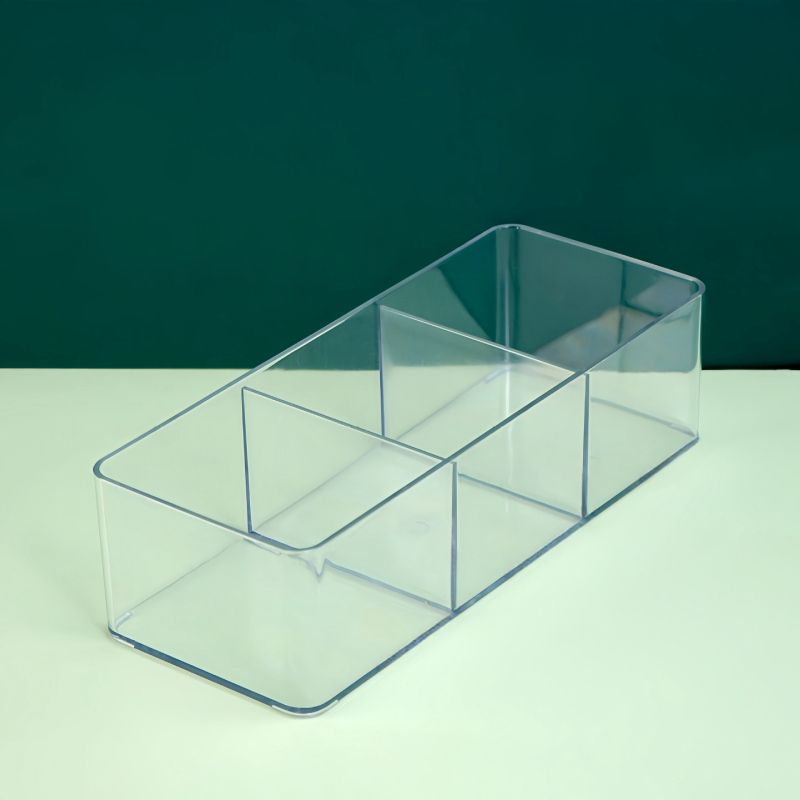 Asztali tároló doboz – PET anyag, porvédett, fedél nélküli, modern minimalista stílus, íróasztal rendező