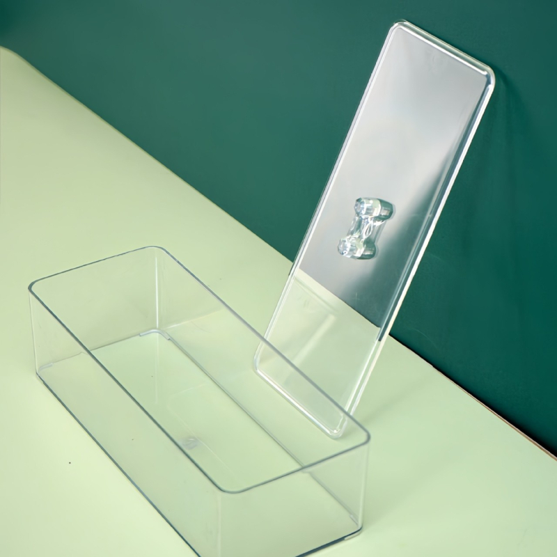 Asztali tároló doboz – PET anyag, porvédett, fedél nélküli, modern minimalista stílus, íróasztal rendező