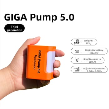 Vanjska mini električna pumpa za zrak s LED svjetlom, prijenosna, dvostruka namjena: punjenje i nadimanje, s više mlaznica