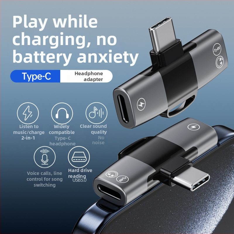 Dual USB-C audio adaptér – 2-in-1 pre hovory a hudbu, in-line ovládanie, vonkajšie nahrávanie, Android kompatibilný