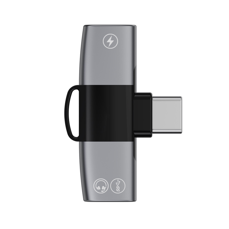 Adaptor USB-C dual – 2 în 1 pentru apeluri și muzică, control în linie, înregistrare externă, Android compatibil