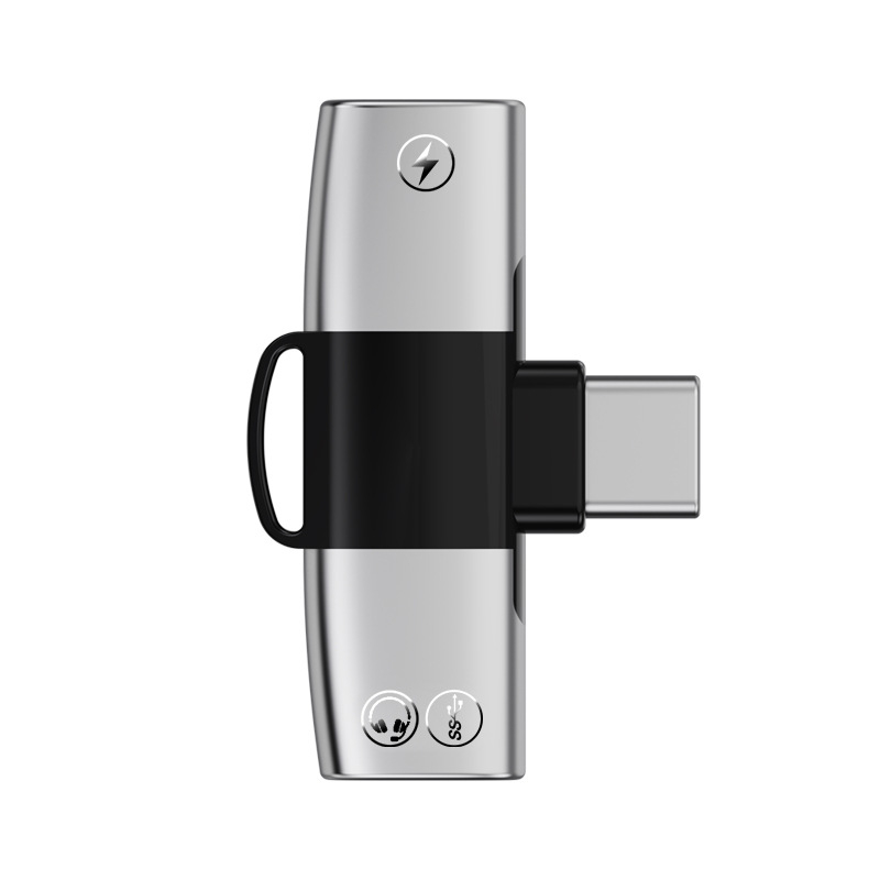 Adaptor USB-C dual – 2 în 1 pentru apeluri și muzică, control în linie, înregistrare externă, Android compatibil