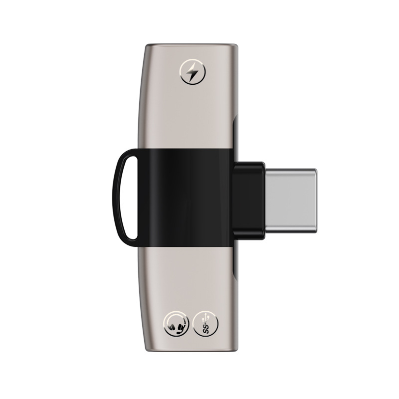 Adaptor USB-C dual – 2 în 1 pentru apeluri și muzică, control în linie, înregistrare externă, Android compatibil