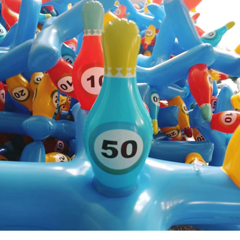 PVC felfújható bowling készlet vízi játékokhoz, gyűrű dobálós játék, 7–14 éveseknek, beltéren és kültéren, kempingezéshez.