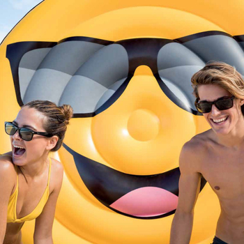 INTEX flotabil pentru piscină cu față zâmbitoare, podea îngroșată, șnur de atașare și șezlong dublu