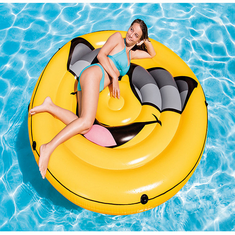 INTEX flotabil pentru piscină cu față zâmbitoare, podea îngroșată, șnur de atașare și șezlong dublu