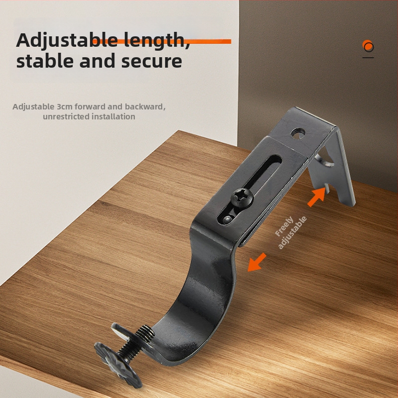Železný držiak na tyč závesu, vodotesný, nastaviteľný, moderný minimalistický dizajn, univerzálny podporný rám
