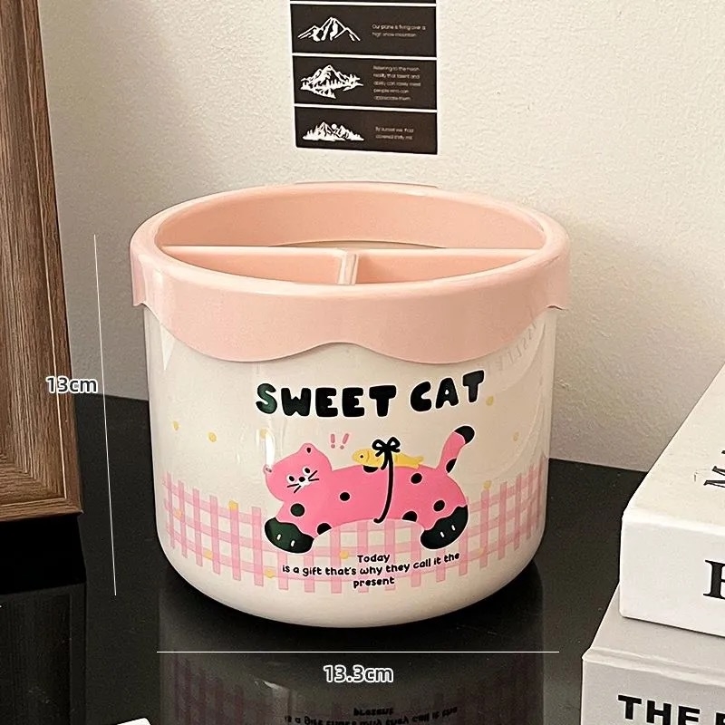 Organizator četkica za makeup s odjeljcima, kutija za kozmetiku na stol, držač za ruž i četkice za sjenilo