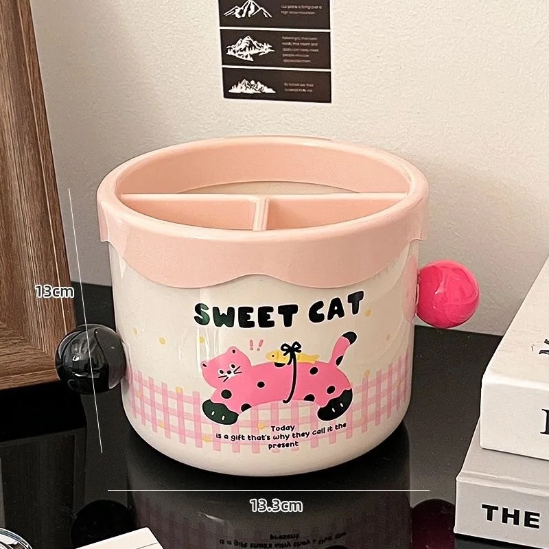 Organizator četkica za makeup s odjeljcima, kutija za kozmetiku na stol, držač za ruž i četkice za sjenilo