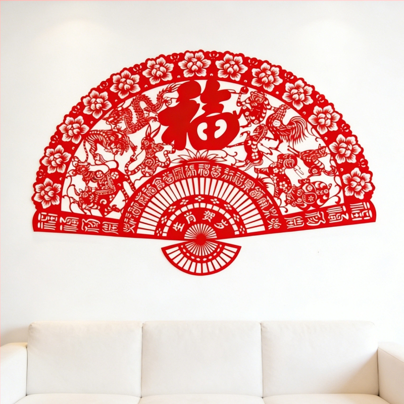 Декорация за прозорец с цветя - 2026 Нова версия: Годината на коня, панел от флокирана тъкан, марка Yuyuxuan (Опаковка: Opp bag; Материал: флокирана тъкан; Марка: Yuyuxuan; Категория: Window Flower)