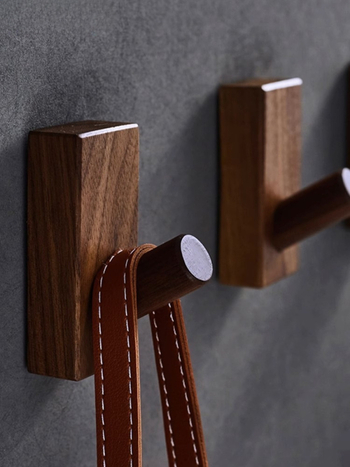 Cuier de haine din lemn masiv, montare în spatele ușii, depozitare pe perete, Model MZGG00