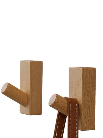 Cuier de haine din lemn masiv, montare în spatele ușii, depozitare pe perete, Model MZGG00