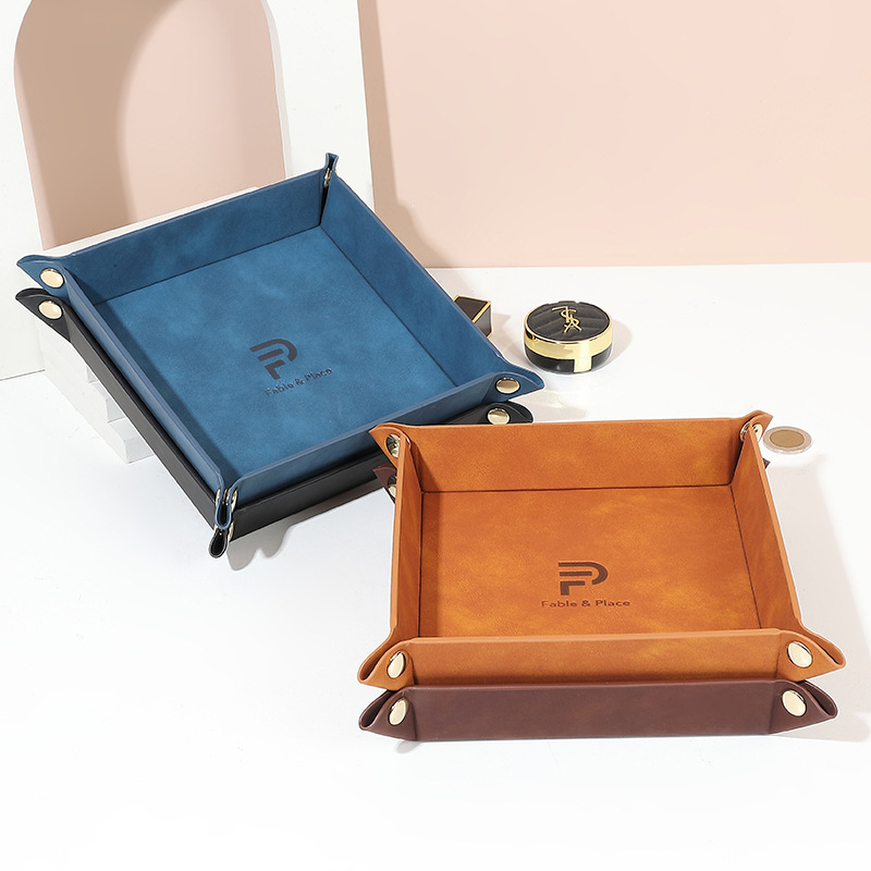 PU kožna kutija za pohranu nakita, sklopiva, kapacitet 1 L, otvoreni vrh, mogućnost slaganja