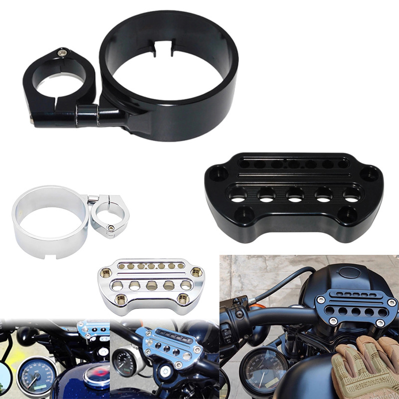 Скоба за измервателен панел за Harley‑Davidson 883/1200 — модел LS-521, марка LS, съвместим с 883/1200, предназначение: модифицирана фиксирана ръкохватка на приборите