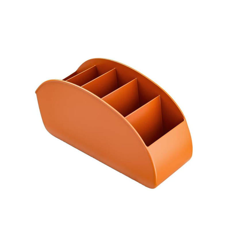 Stolni organizator za kozmetiku i olovke s pet odjeljaka, plastični materijal, moderan minimalistički dizajn