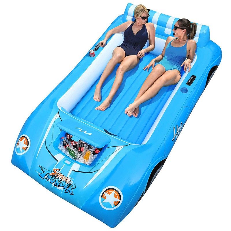 Saltea gonflabilă dublă pentru apă, cu spătar, din PVC ecologic, pentru piscină și plajă; marcă FY; fără mărci private licențiate; categorie: Altele.