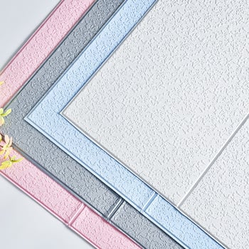 Стенно стикер - 3D самозалепващ, XPE пяна, водоустойчив, имитация на диатомова глина, 1 бр.