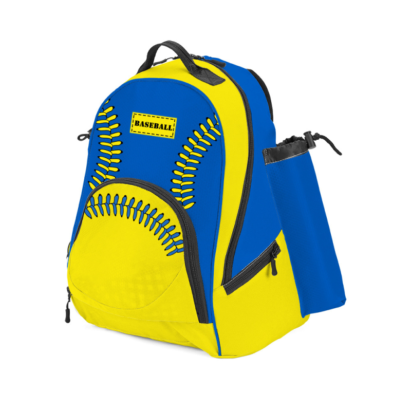 Rucsac sport cu motiv de mingi, din material tip pânză impermeabil și rezistent la uzură, capacitate extensibilă, bretele de umăr curbate, unisex