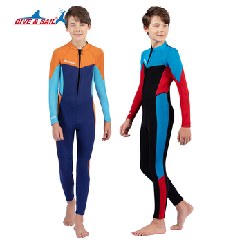 Dječji neopren wetsuit 2,5 mm, dugi rukavi, cijeli kombinezon, topao, materijal: 90% neopren + 10% najlon