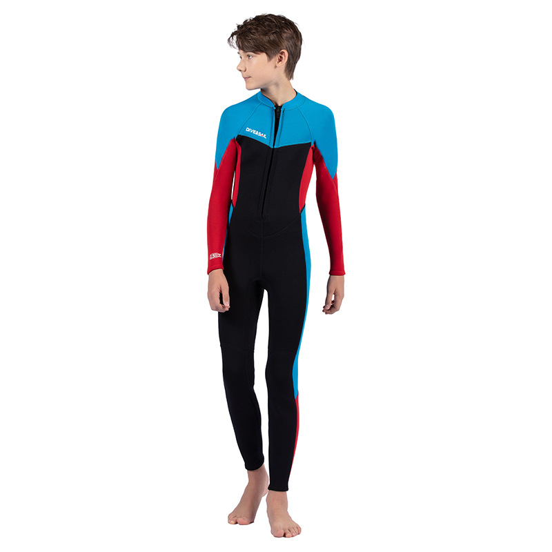 Dječji neopren wetsuit 2,5 mm, dugi rukavi, cijeli kombinezon, topao, materijal: 90% neopren + 10% najlon